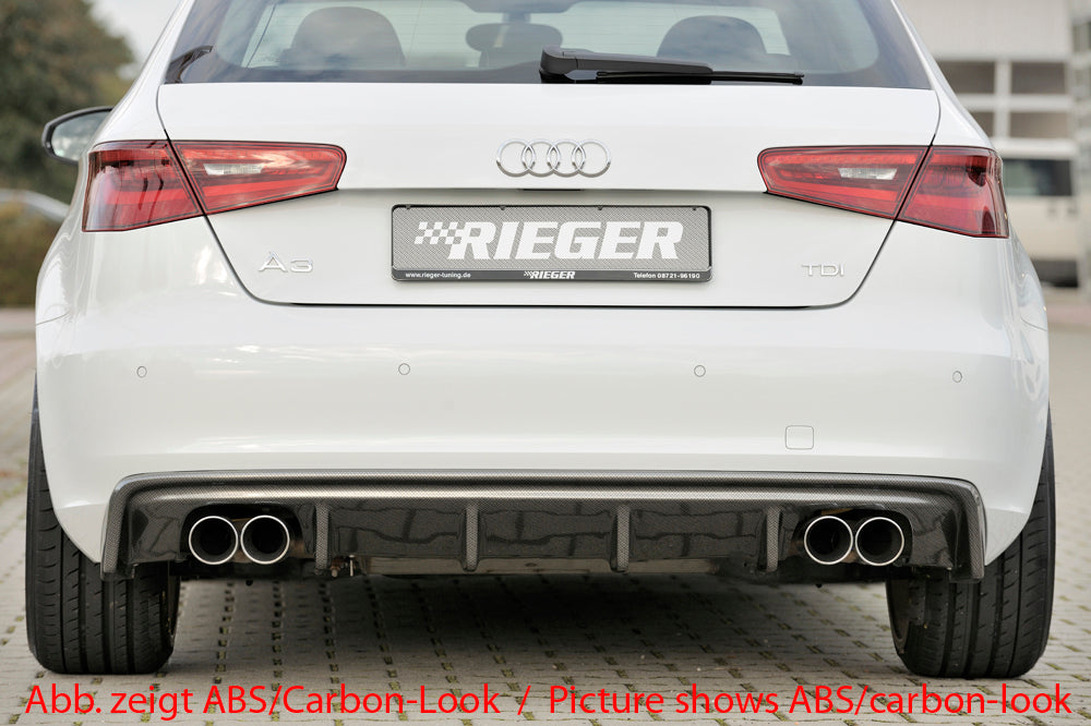 Rieger 00056787 Audi 8V A3 Rear Diffuser for Twin Tailpipe Left & Right -  Matte Black