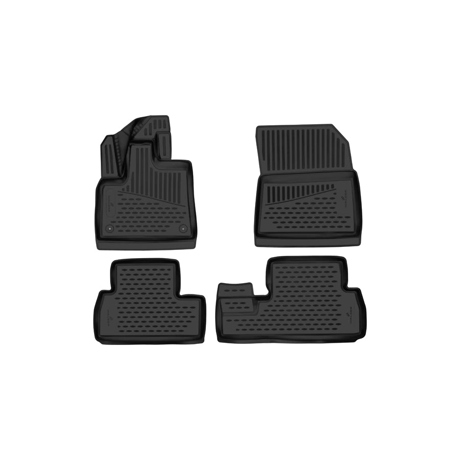WALSER Tailored, XTR 75201 Floor mat set Elastomer, Front and Rear, Black