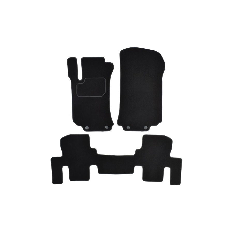 MAMMOOTH A041 MER255 PRM 01 Floor mat set suitable for MERCEDES-BENZ R-Class (W251, V251) Textile, Front and Rear, Quantity: 3, Black