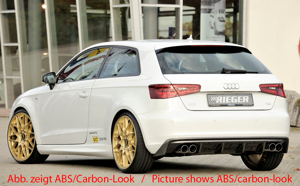 Rieger 00056787 Audi 8V A3 Rear Diffuser for Twin Tailpipe Left & Right -  Matte Black