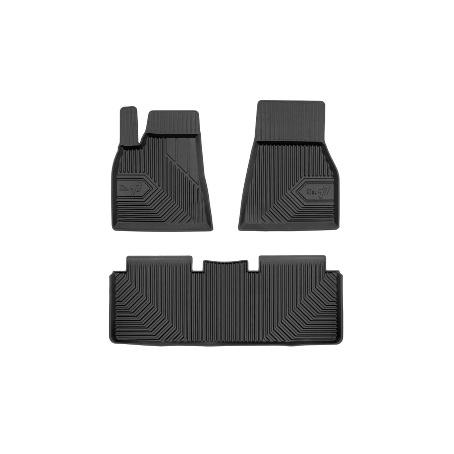 FROGUM Tailored, No.77 77408623 Floor mat set for TESLA Model S (5YJS) Elastomer, Front and Rear, Quantity: 3, Black, (LHD)