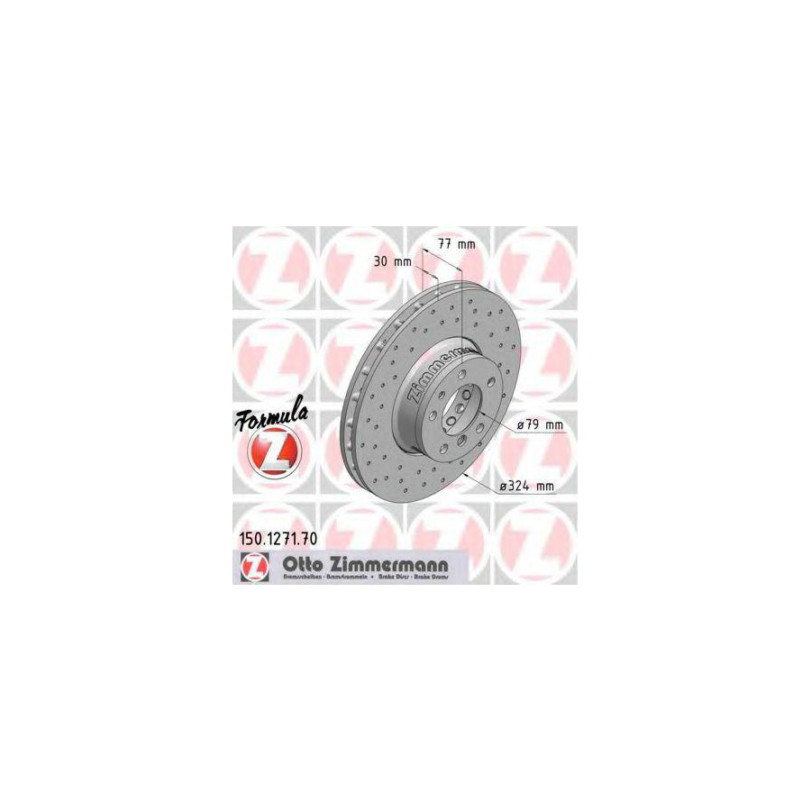 ZIMmERMANN 150 1271 70 Brake Disc Perforated Vented High carbon