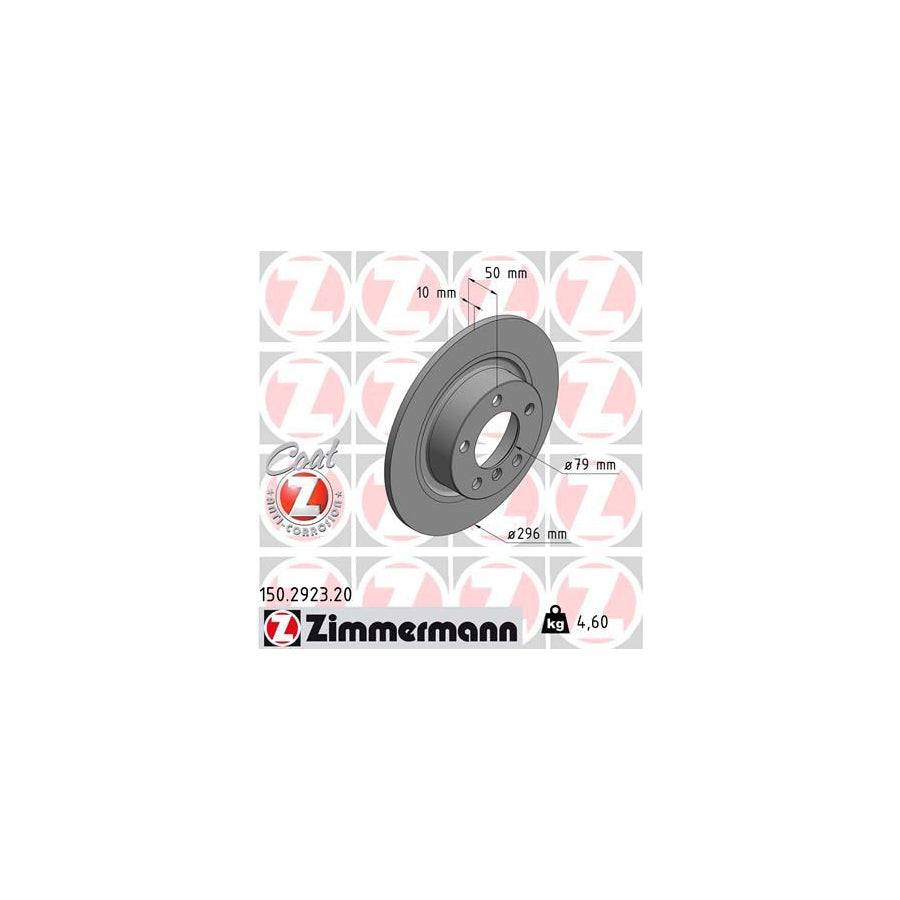 ZIMmERMANN COAT Z 150 2923 20 Brake Disc Solid Coated High carbon