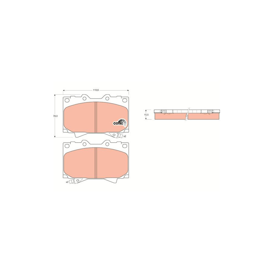 TRW Cotec Gdb3197 Brake Pad Set With Acoustic Wear Warning