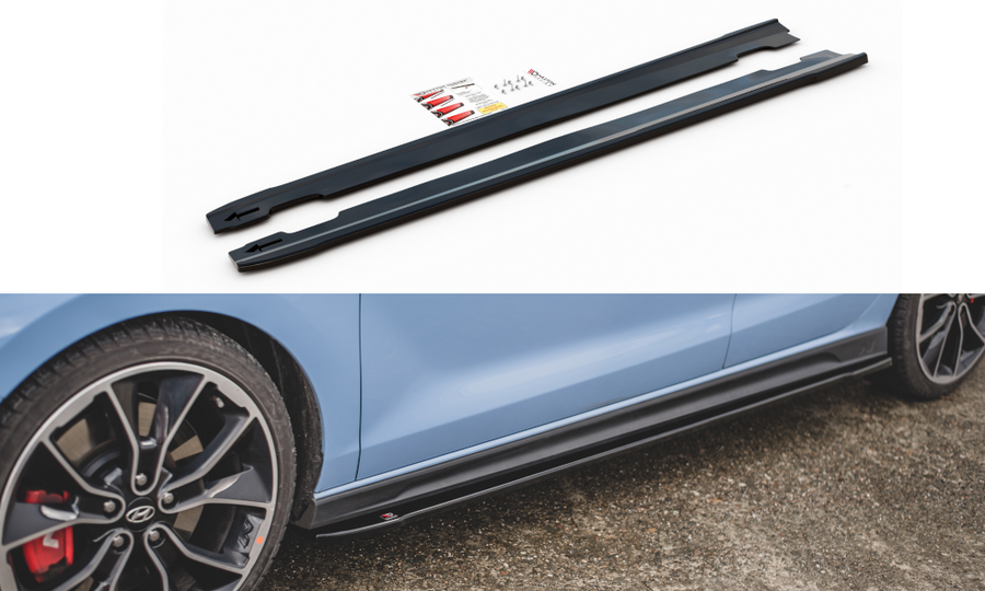 Maxton Design HY-I30-3-N-SD3T Side Skirts Diffusers V.4 Hyundai I30N MK3 / MK3 FL Hatchback / Fastback | Duco Car Parts UK Car Parts