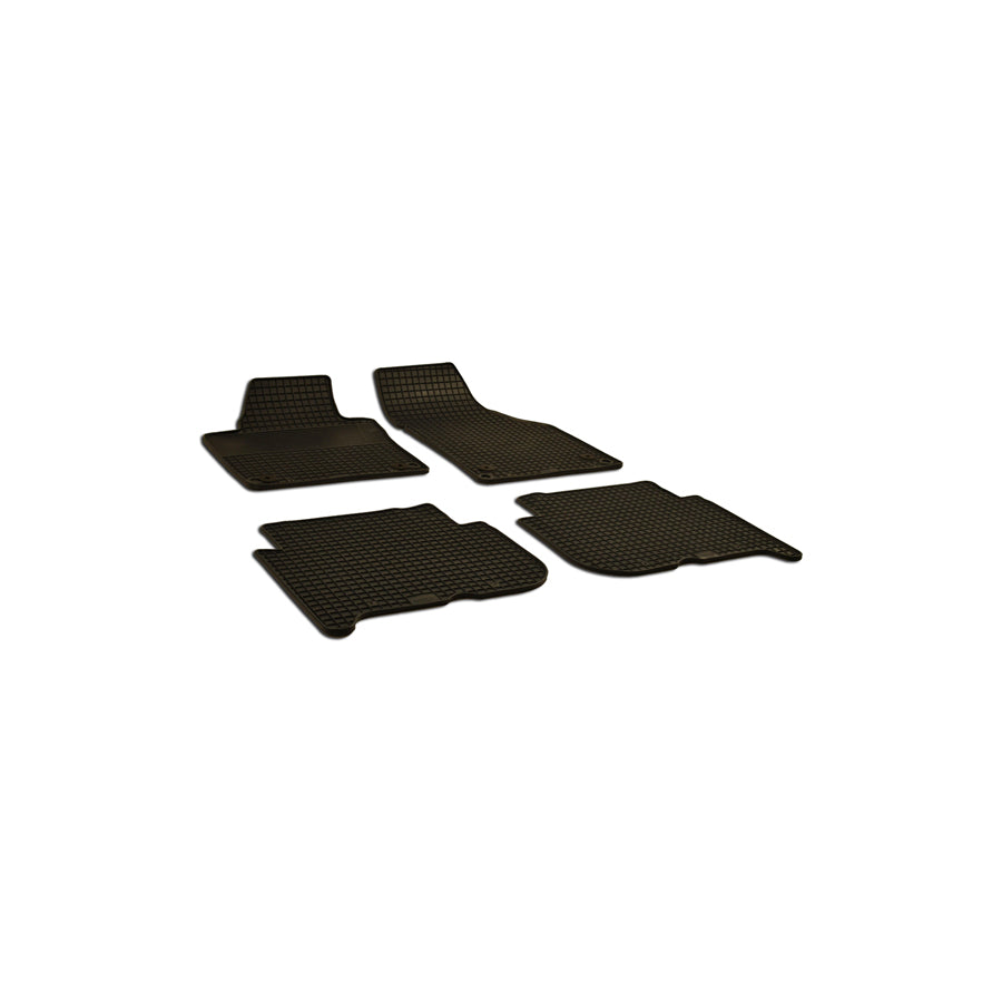 WALSER Tailored 50816 Floor mat set for VW Touran I (1T3) Elastomer, Front and Rear, Quantity: 4, Black