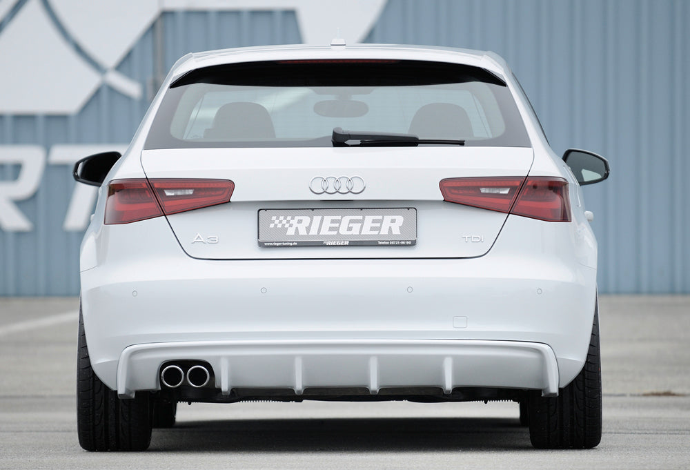 Rieger 00056786 Audi 8V A3 Rear Diffuser for Twin Tailpipe Left -  Matte Black