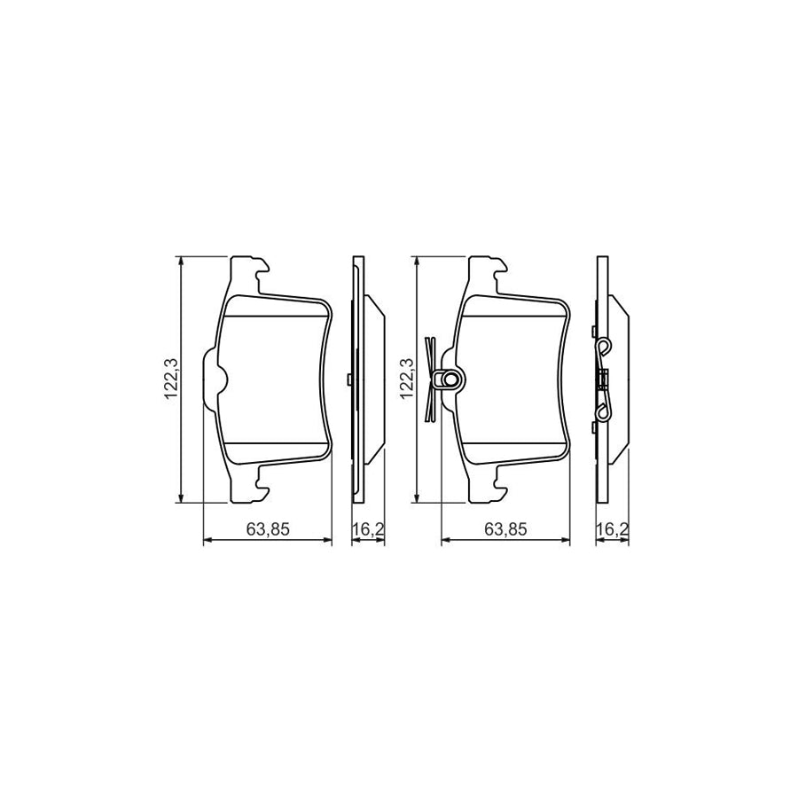 Bosch 0986494480 Brake Pad Set With Anti Squeak Plate BP1401
