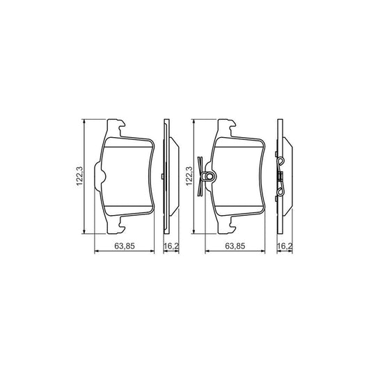 Bosch 0986494480 Brake Pad Set With Anti Squeak Plate BP1401