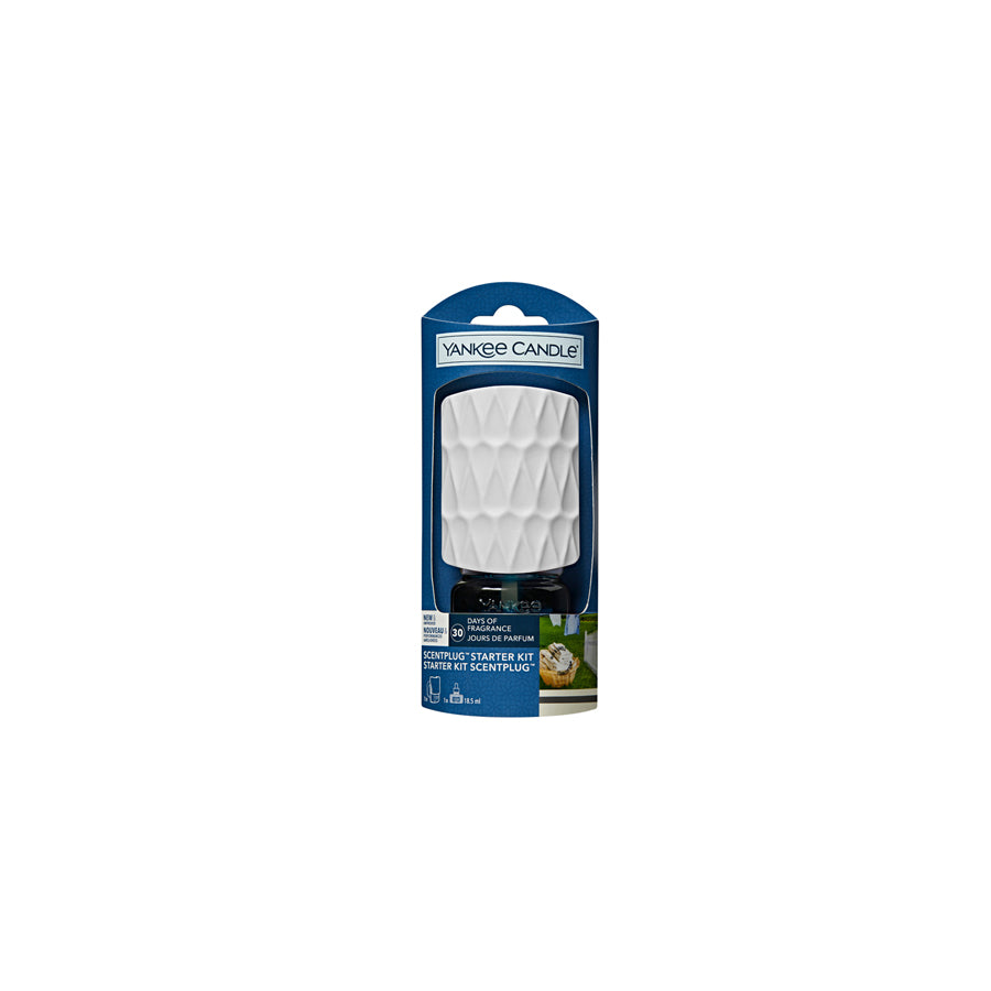 Yankee Candle Car Air Freshener - Clean Cotton Refill + 1 x Organic Base Unit