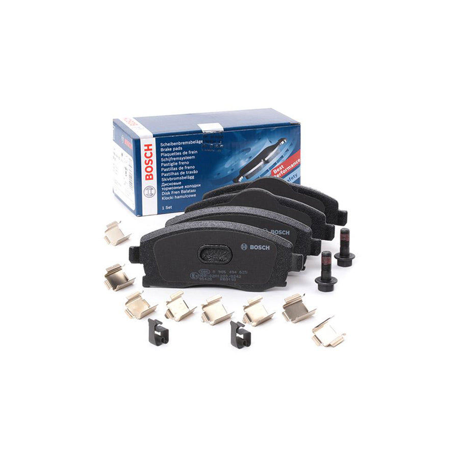 Bosch 0986494625 Brake Pad Set With Acoustic Wear Warning With Anti Squeak Plate With Bolts Screws With Mounting Manual With Accessories BP2683