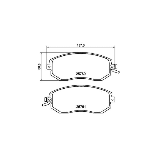 Hella 8DB 355 020 891 Brake Pad Set With Acoustic Wear Warning With Accessories