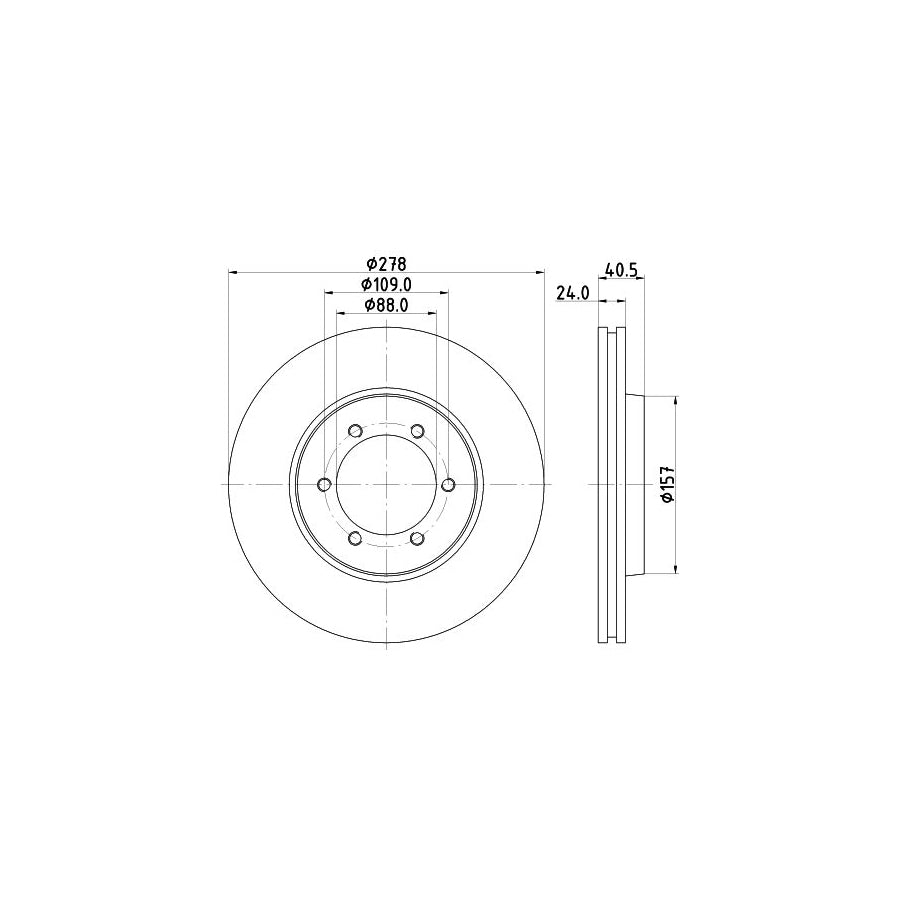 HELLA 8DD 355 111 991 Brake Disc Internally Vented without wheel hub without wheel studs