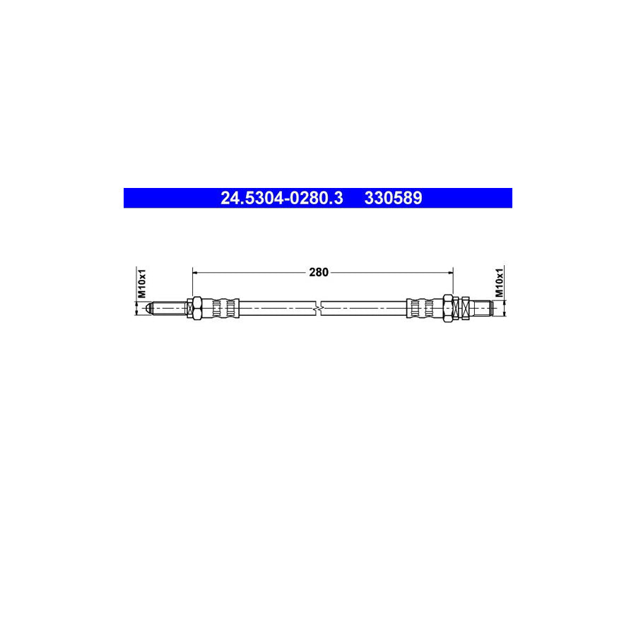 ATE 24 5304 0280 3 Brake Hose 280Mm