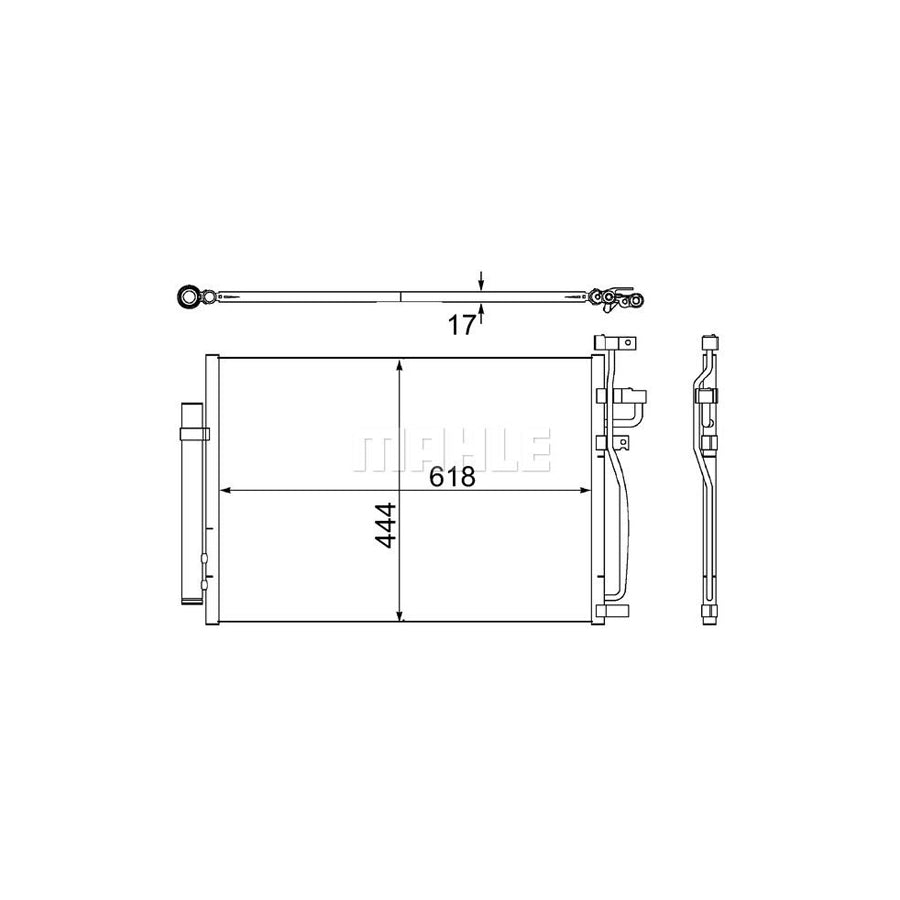 MAHLE ORIGINAL AC 489 000S Air conditioning condenser with dryer