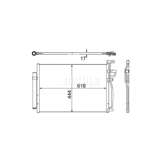 MAHLE ORIGINAL AC 489 000S Air conditioning condenser with dryer
