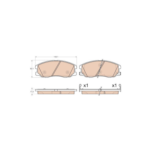 TRW Gdb1978 Brake Pad Set With Acoustic Wear Warning With Accessories