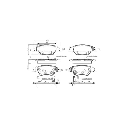 Bosch 0986Tb2777 Brake Pad Set Excl Wear Warning Contact With Accessories