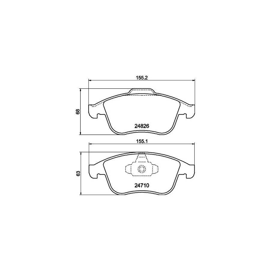 Hella 8DB 355 014 591 Brake Pad Set Not Prepared For Wear Indicator
