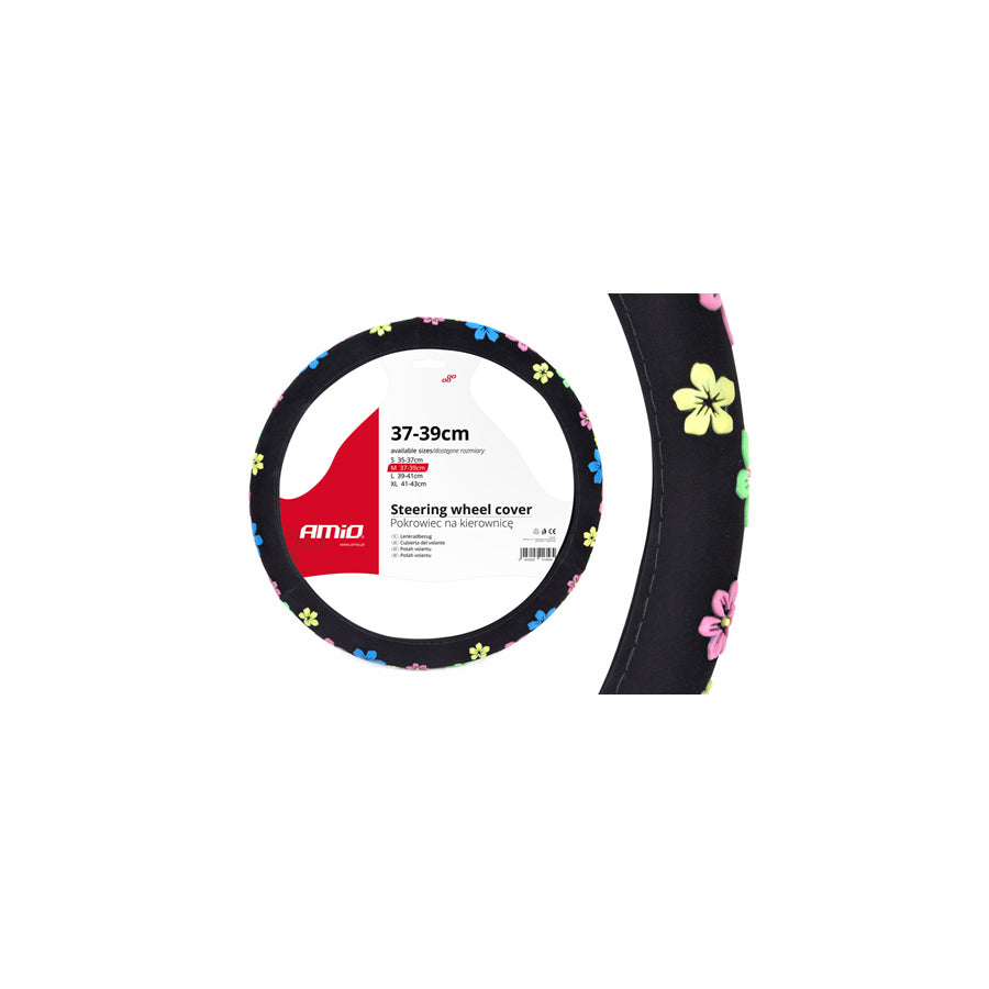 AMiO SWC-13 01376 Steering wheel cover Black, ?: 37-39cm, Polyester