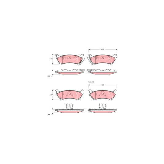 TRW Gdb1379 Brake Pad Set Suitable For Mercedes Benz Ml Class W163 With Acoustic Wear Warning