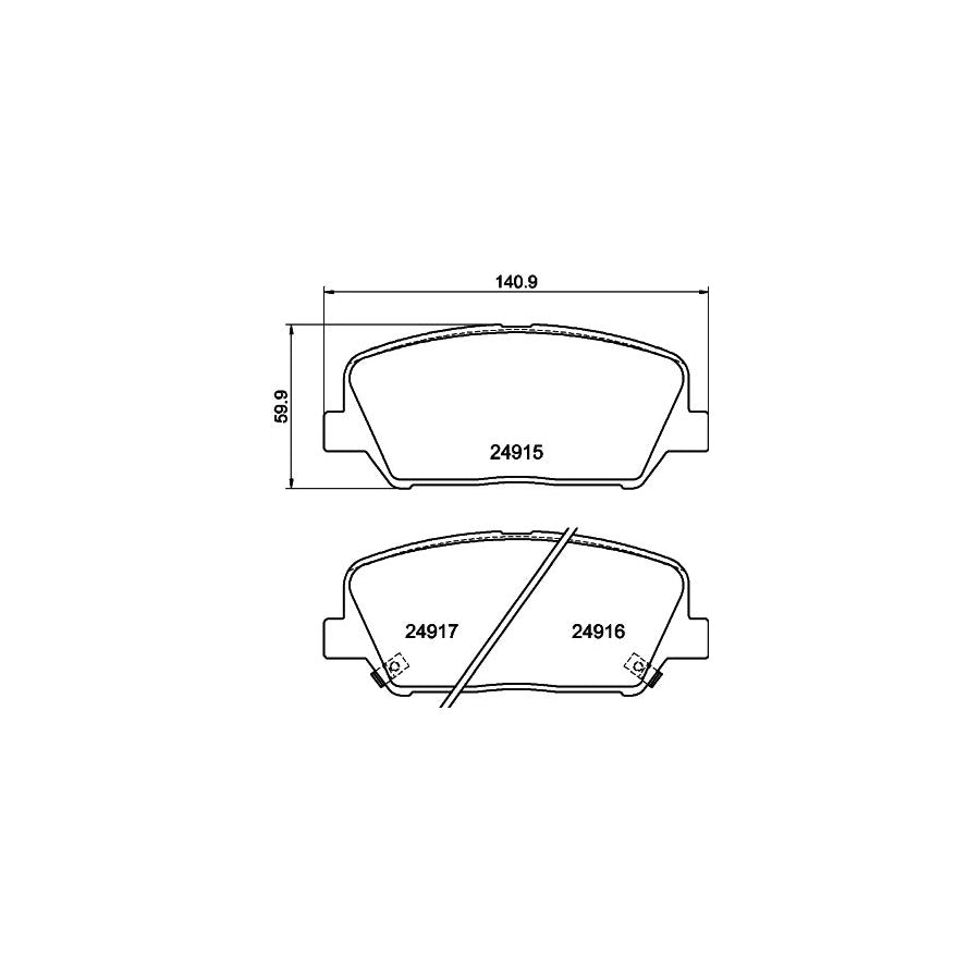 Hella 8DB 355 020 591 Brake Pad Set With Acoustic Wear Warning