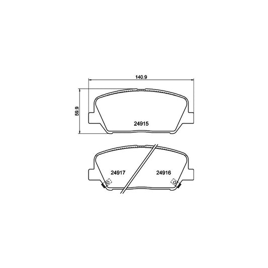 Hella 8DB 355 020 591 Brake Pad Set With Acoustic Wear Warning