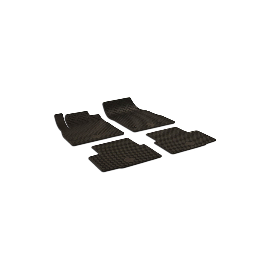 WALSER Tailored 50785 Floor mat set for OPEL ASTRA Elastomer, Front and Rear, Quantity: 4, Black