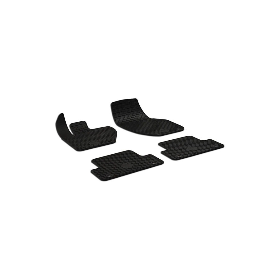 WALSER 50802 Floor mat set for VOLVO V40 Hatchback (525, 526) Elastomer, Front and Rear, Quantity: 4, Black