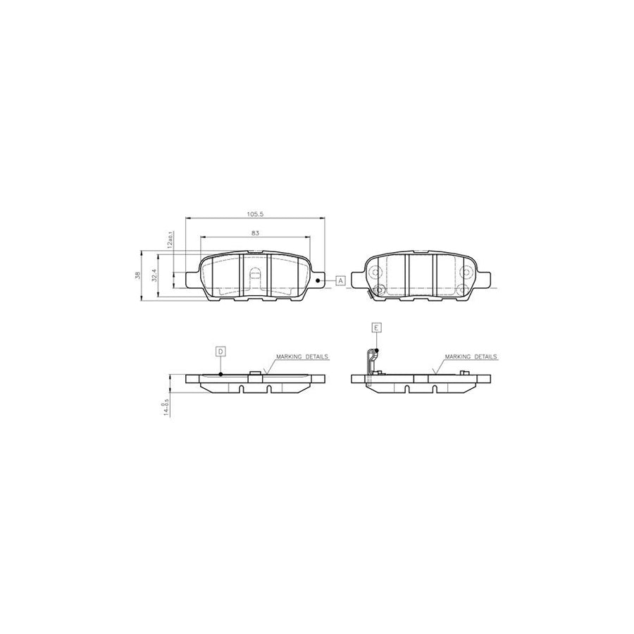 Bosch 0986Tb2417 Brake Pad Set Excl Wear Warning Contact With Accessories