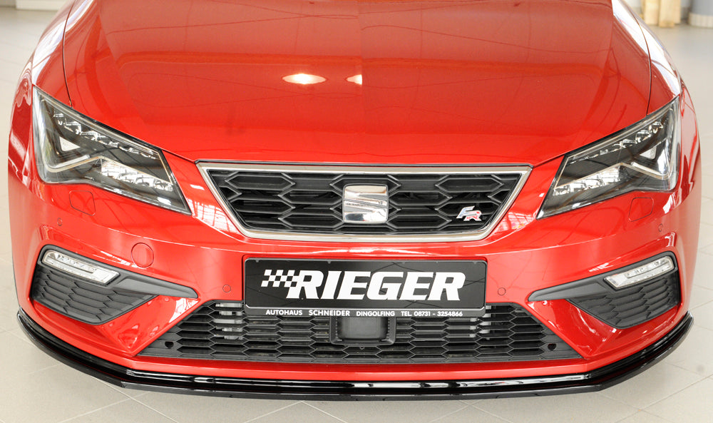 Rieger 00088131 SEAT 5F Front Splitter (Leon FR & Leon Cupra) - Glossy Black