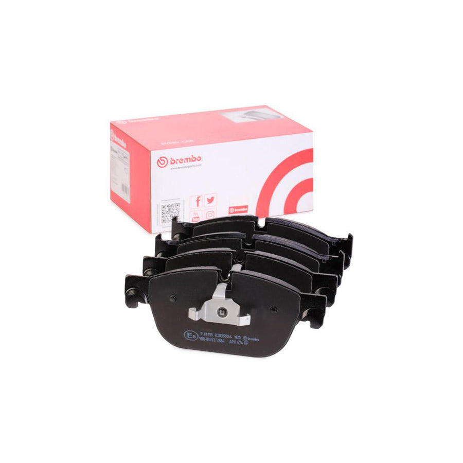 Brembo P 61 115 Brake Pad Set Prepared For Wear Indicator With Piston Clip