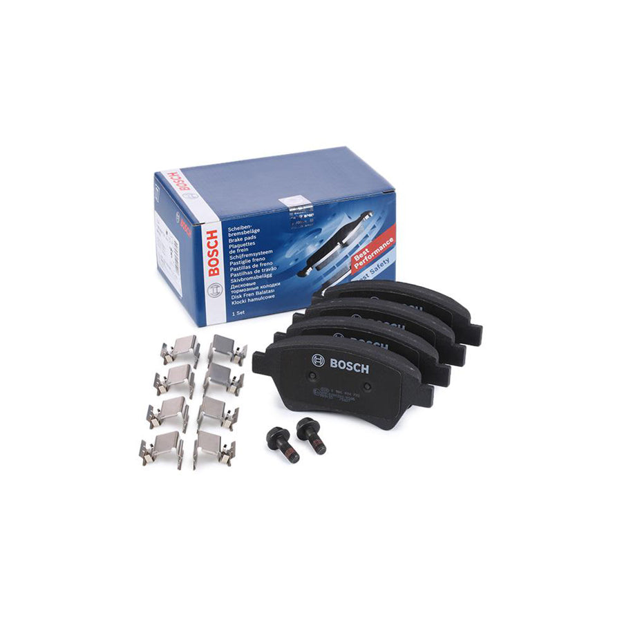Bosch 0986494725 Brake Pad Set With Anti Squeak Plate With Bolts Screws With Mounting Manual BP2696