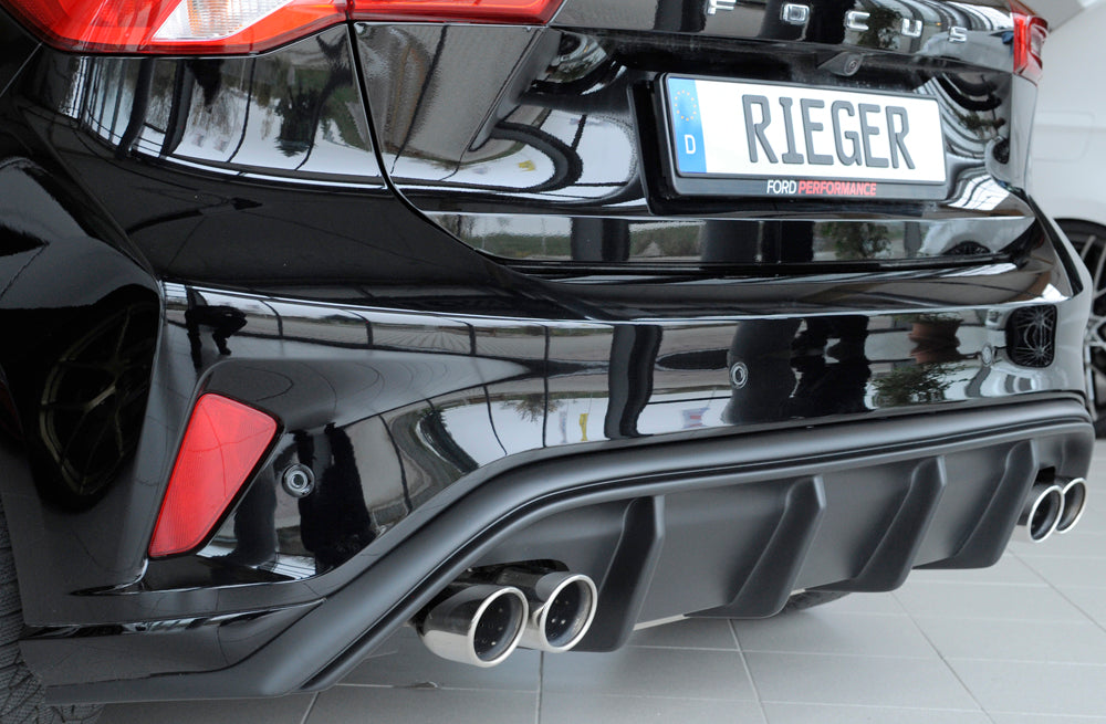 Rieger 00034205 Ford DEH Focus 4 Rear Diffuser for Twin Tailpipe Left & Right (Inc. Focus 4 ST) -  Matte Black