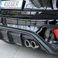 Rieger 00034205 Ford DEH Focus 4 Rear Diffuser for Twin Tailpipe Left & Right (Inc. Focus 4 ST) -  Matte Black