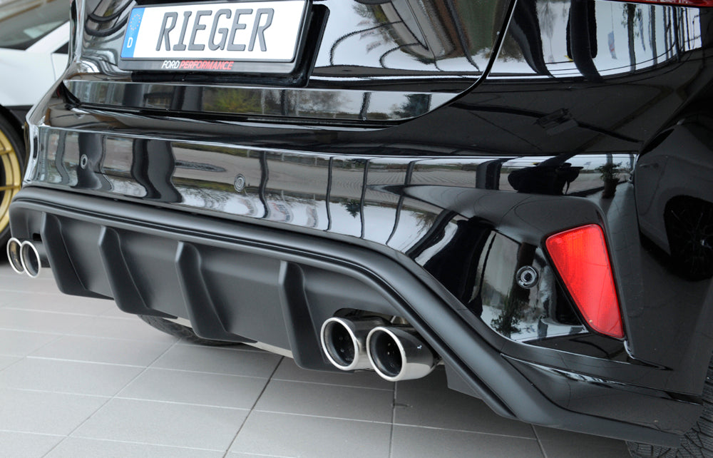 Rieger 00034205 Ford DEH Focus 4 Rear Diffuser for Twin Tailpipe Left & Right (Inc. Focus 4 ST) -  Matte Black