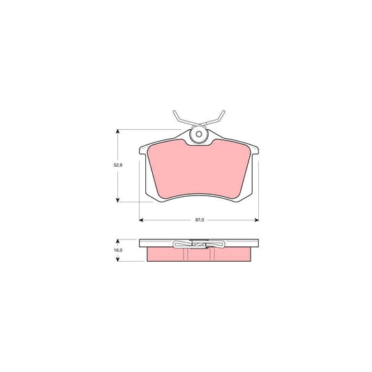 TRW Gdb1439 Brake Pad Set Not Prepared For Wear Indicator