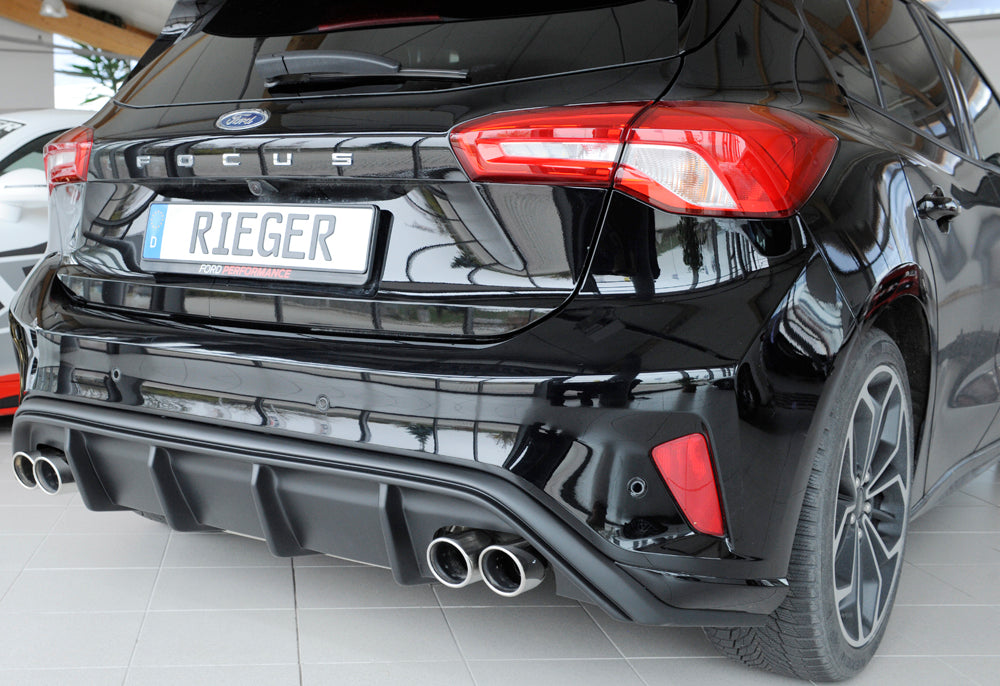 Rieger 00034205 Ford DEH Focus 4 Rear Diffuser for Twin Tailpipe Left & Right (Inc. Focus 4 ST) -  Matte Black