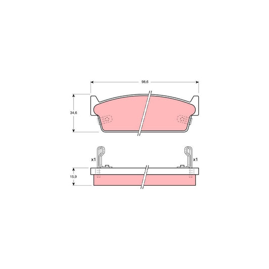 TRW Gdb1002 Brake Pad Set With Acoustic Wear Warning