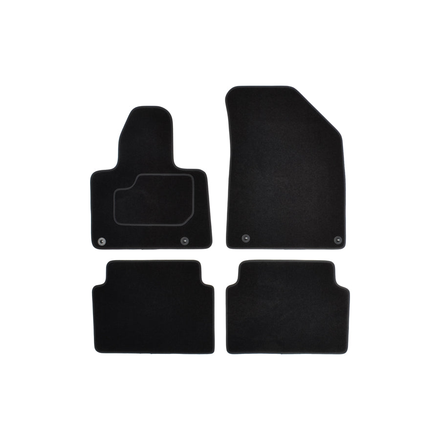 CUSTOPOL Tailored CIT155C Floor mat set for CITRO??? C5 III Saloon Textile, Front and Rear, Quantity: 4, Black