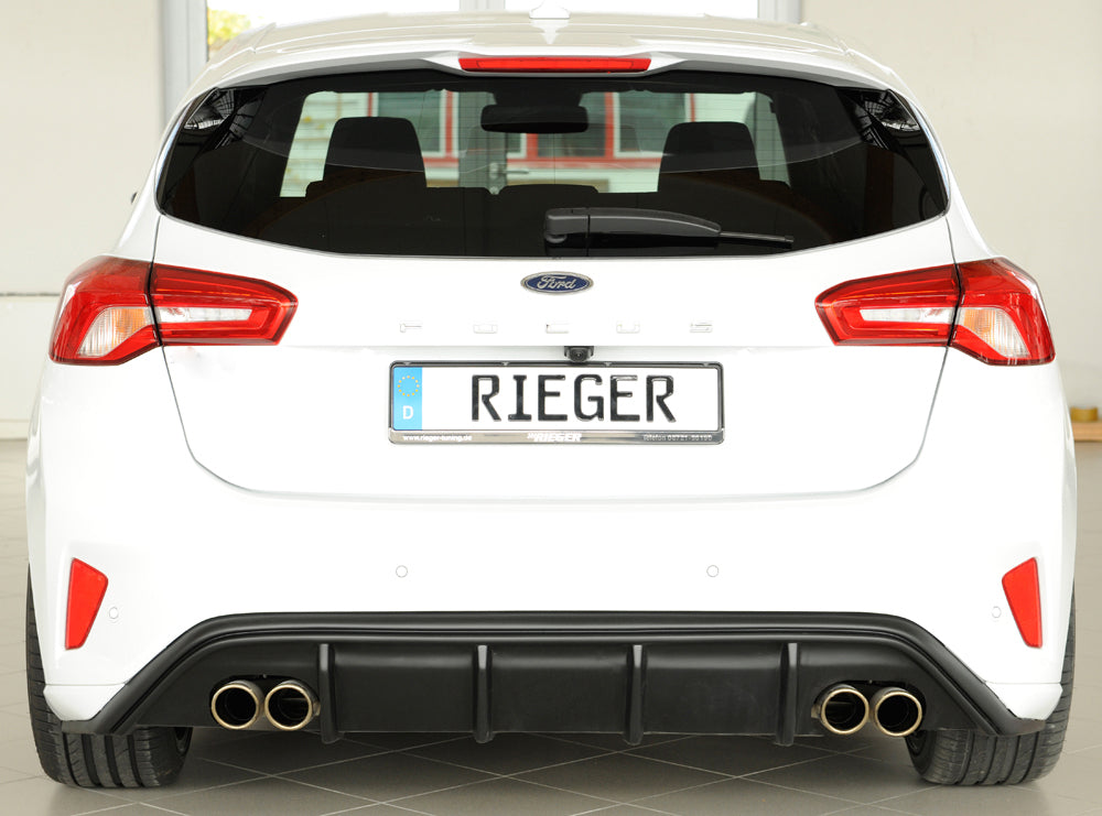 Rieger 00034205 Ford DEH Focus 4 Rear Diffuser for Twin Tailpipe Left & Right (Inc. Focus 4 ST) -  Matte Black