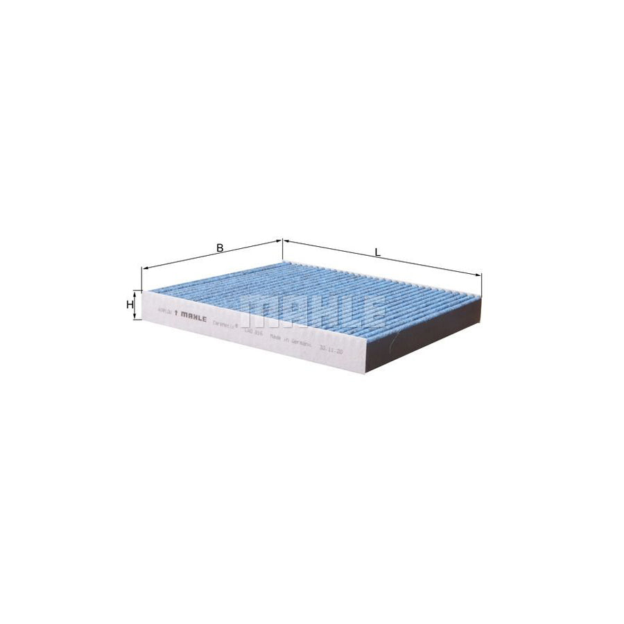 MAHLE ORIGINAL LAO 816 Pollen filter Activated Carbon Filter, with anti-allergic effect, with antibacterial action