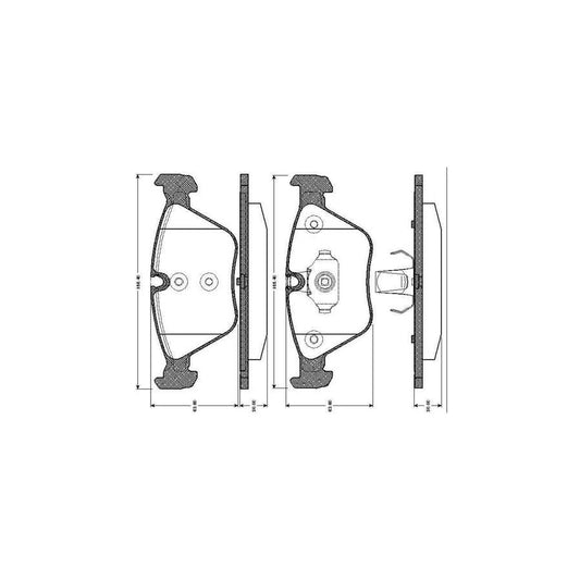 Bosch 0986Tb2435 Brake Pad Set Excl Wear Warning Contact With Accessories