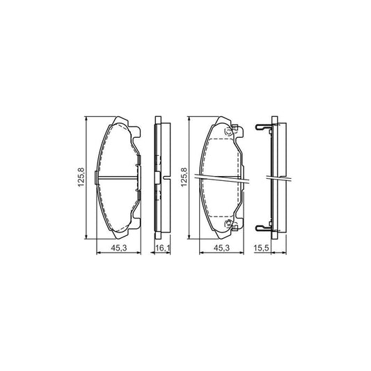 Bosch 0986424590 Brake Pad Set With Acoustic Wear Warning With Anti Squeak Plate With Mounting Manual BP334