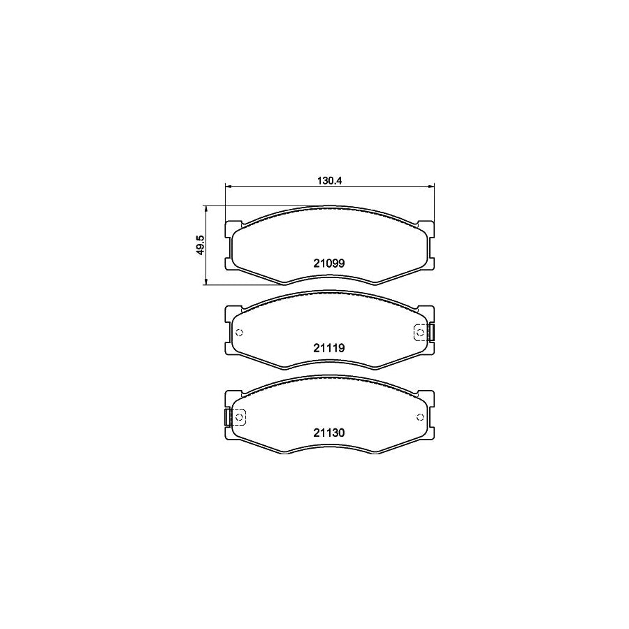 Hella 8DB 355 005 621 Brake Pad Set With Acoustic Wear Warning