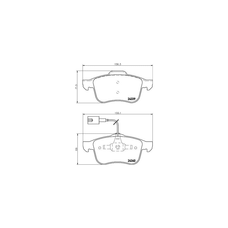 Hella 8DB 355 006 901 Brake Pad Set With Integrated Wear Warning Contact