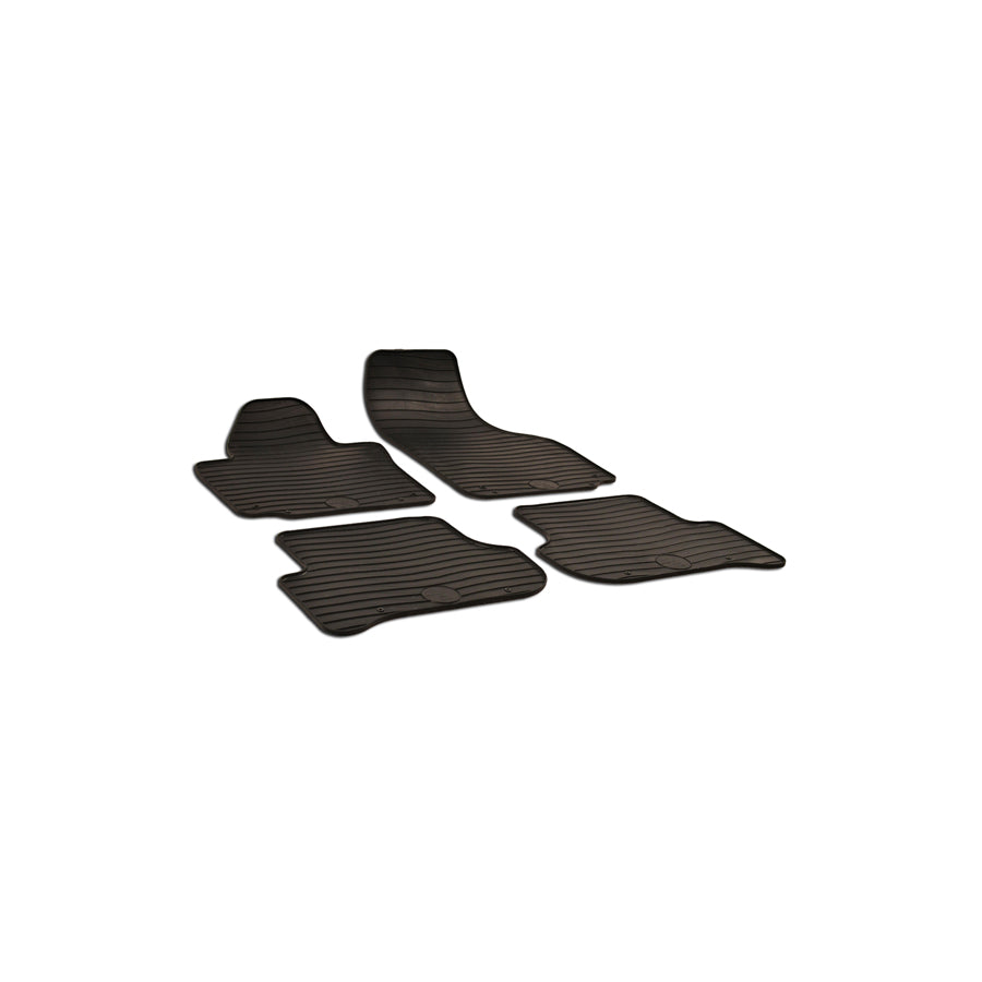 WALSER 50516 Floor mat set for SKODA Yeti (5L) Elastomer, Front and Rear, Quantity: 4, Black
