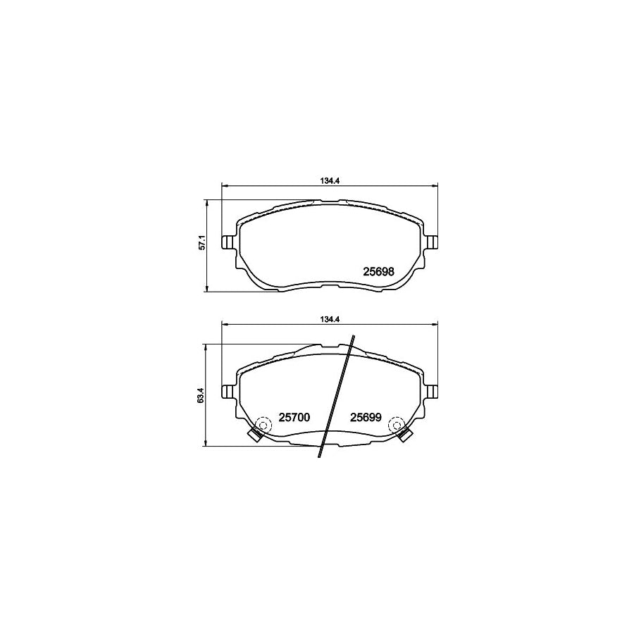 Hella 8DB 355 020 281 Brake Pad Set With Acoustic Wear Warning With Accessories