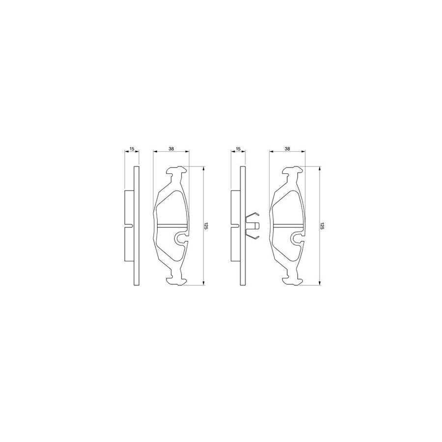 Bosch 0986460996 Brake Pad Set With Piston Clip BP562