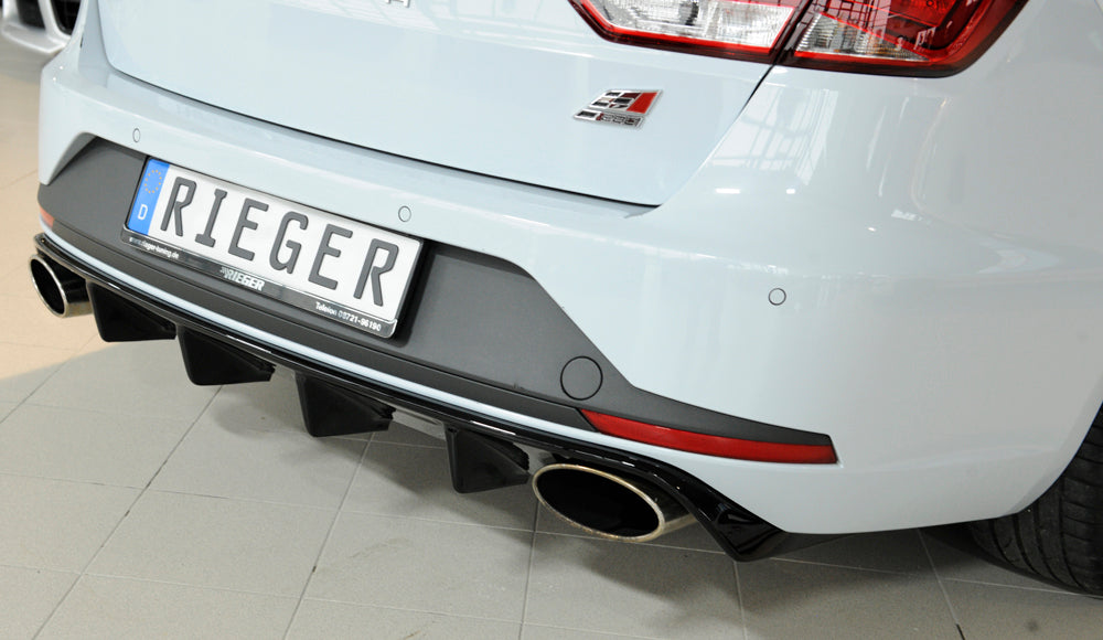 Rieger 00088130 SEAT 5F Leon Cupra Rear Diffuser for Original Tailpipe Left & RIght - Glossy Black